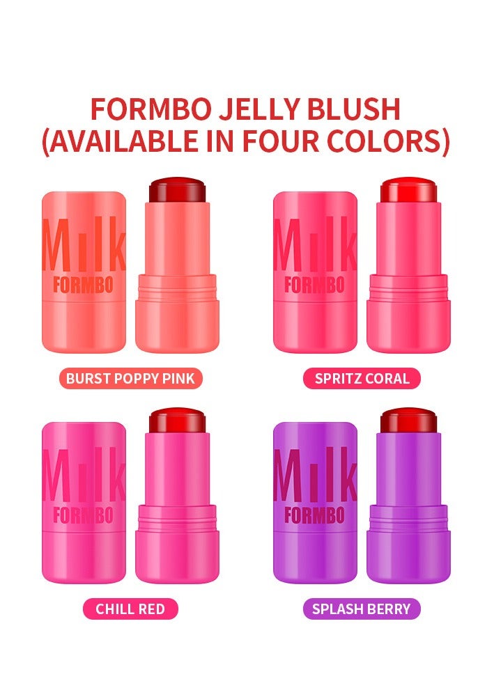 Milk 4PCS Milk Jelly Blush Stick,Milk Jelly Tint,Makeup Jelly Tint Set,Cooling Water Jelly Tint,Sheer Lip&Cheek Stain,Moisturize Blusher Stick,Lip Tint Stain,Milk Cream Blush,Blushers for Cheeks Make Up - Image 1