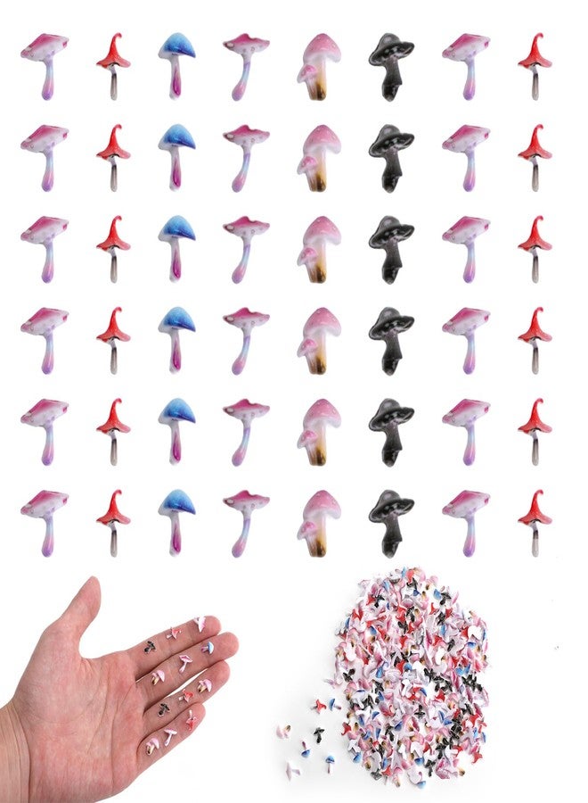 Gallipower 240pcs Mini Garden Mushroom Decor,Miniatures Tiny Mushroom Resin Things for Crafts Garden Micro Landscaping Decorations - Image 1