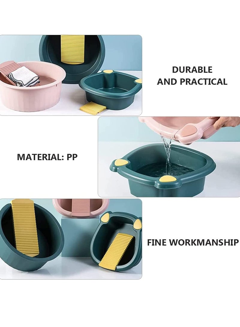 KASTWAVE Washboard Basin Washtub Laundry Basin Bucket for Home Dormitory Hand Washing Clothes and Small Delicate Articles Dark Blue - Image 4