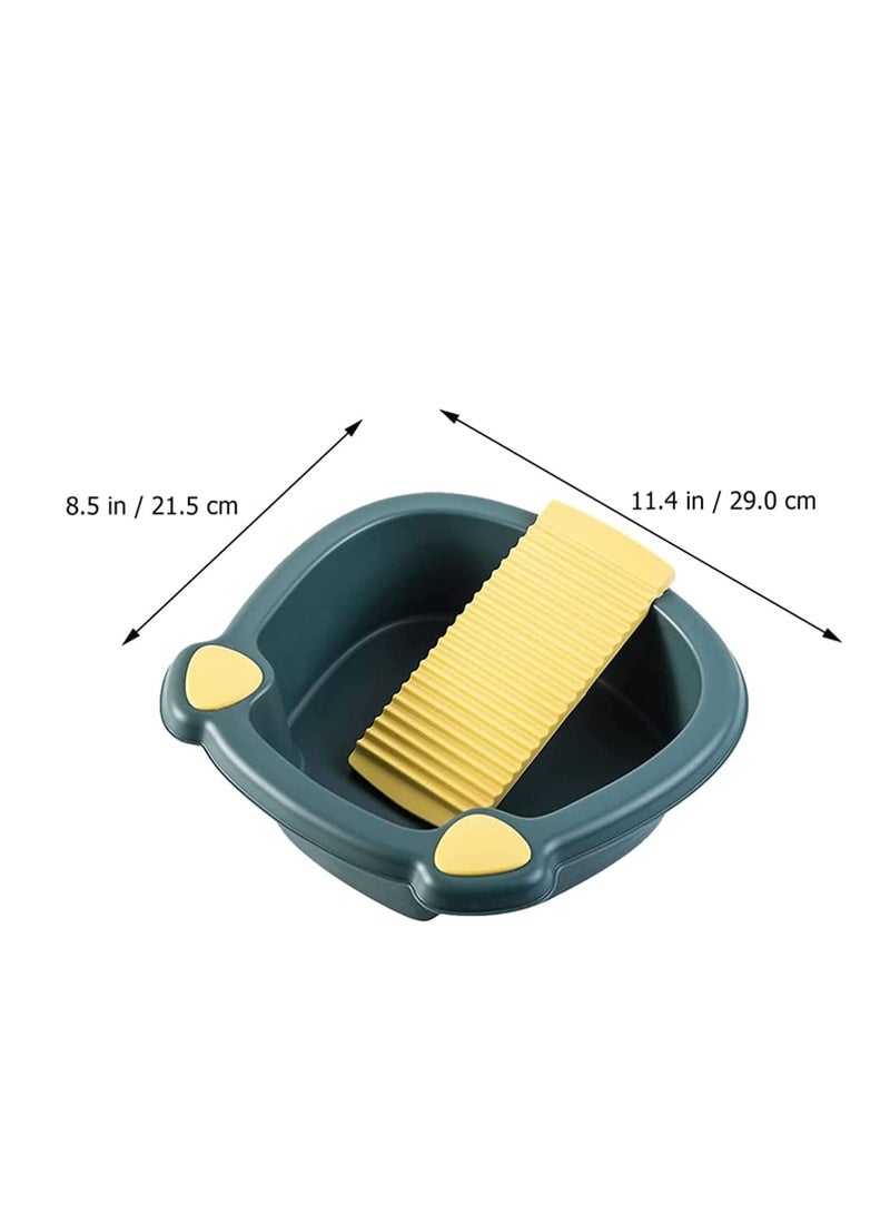 KASTWAVE Washboard Basin Washtub Laundry Basin Bucket for Home Dormitory Hand Washing Clothes and Small Delicate Articles Dark Blue - Image 5