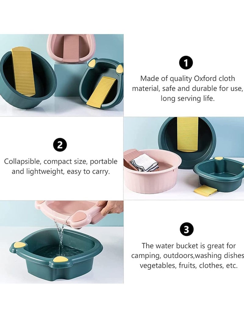 KASTWAVE Washboard Basin Washtub Laundry Basin Bucket for Home Dormitory Hand Washing Clothes and Small Delicate Articles Dark Blue - Image 3