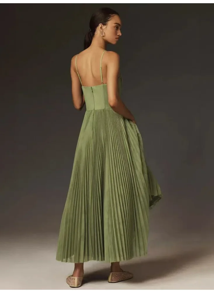 سيمبلي فستان سهرة نسائي مثير بدون أكمام بحمالات رفيعة، فستان ماكسي مناسب لحفلات الكوكتيل والرقص.