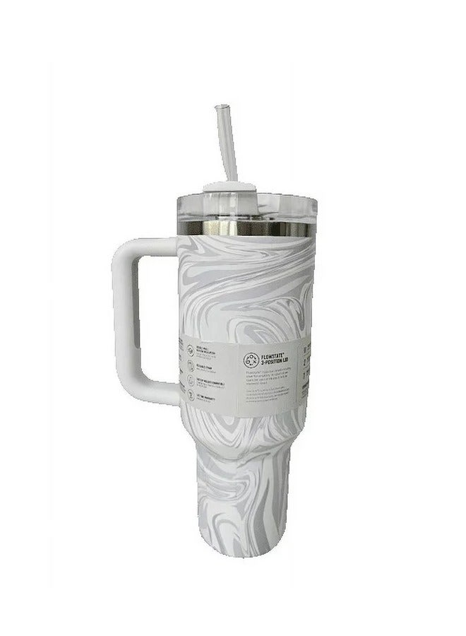 Stanley Quencher H2.0 FlowState 40oz Stainless Steel Tumbler with Straw – Rose Quartz Swirl | Vacuum Insulated Double-Walled Travel Mug Keeps Drinks Hot for 7 Hours & Cold for 11+ | Leak-Resistant Lid, Durable, Reusable, Perfect for Coffee, Water, Smoothies & On-the-Go Hydration - Image 3