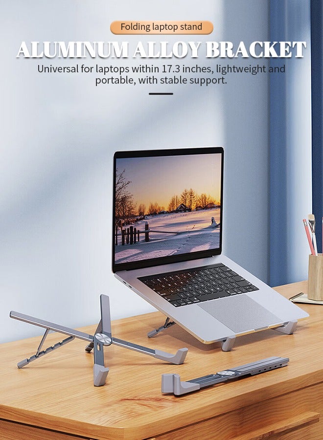 Foldable Laptop Holder, Laptop Stand with Anti-Slip Silicone Adjustable Load-Bearing Strong Universal - Image 2