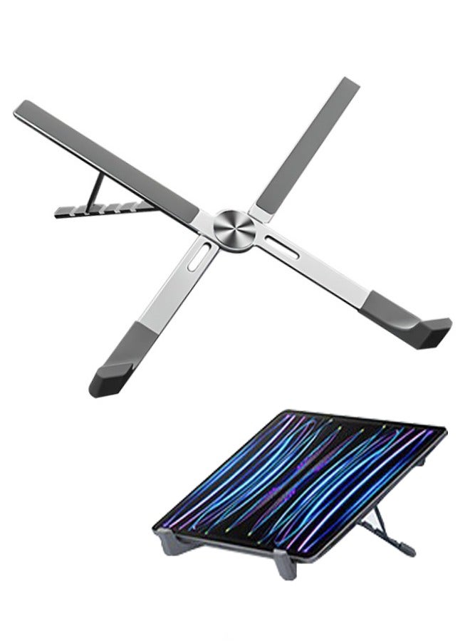 Foldable Laptop Holder, Laptop Stand with Anti-Slip Silicone Adjustable Load-Bearing Strong Universal - Image 1