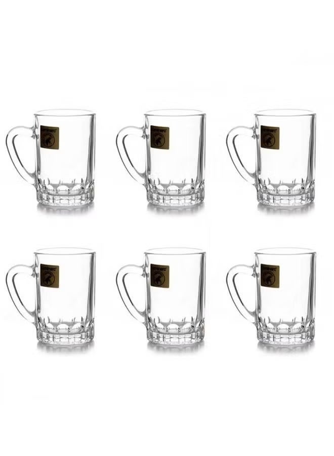 لومينارك طقم أكواب(بيالات) شاي زجاج مع يد الأصلي، ضد الكسر، شفاف، 85مل*6قطع - Image 2