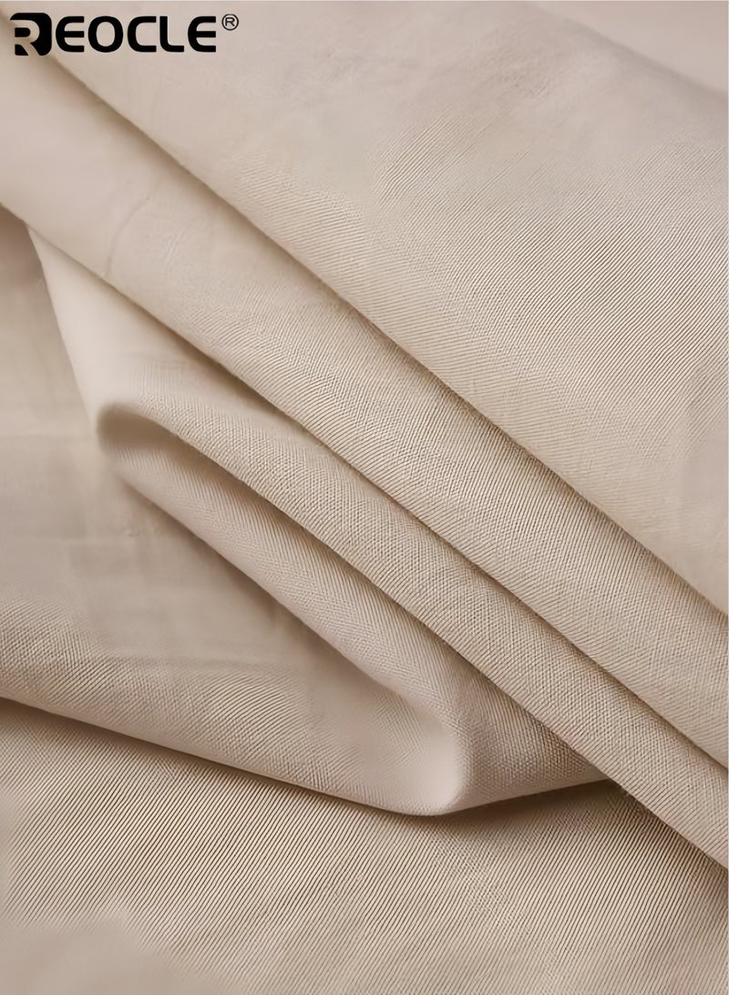 ريوكل قميص نسائي طويل الأكمام من القطن والكتان، ستايل كاجوال فضفاض، قميص طويل مستقيم - Image 2