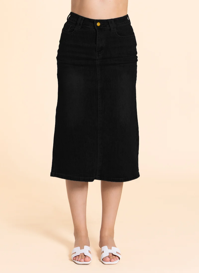 شايبس DETAILED MIDI DENIM SKIRT