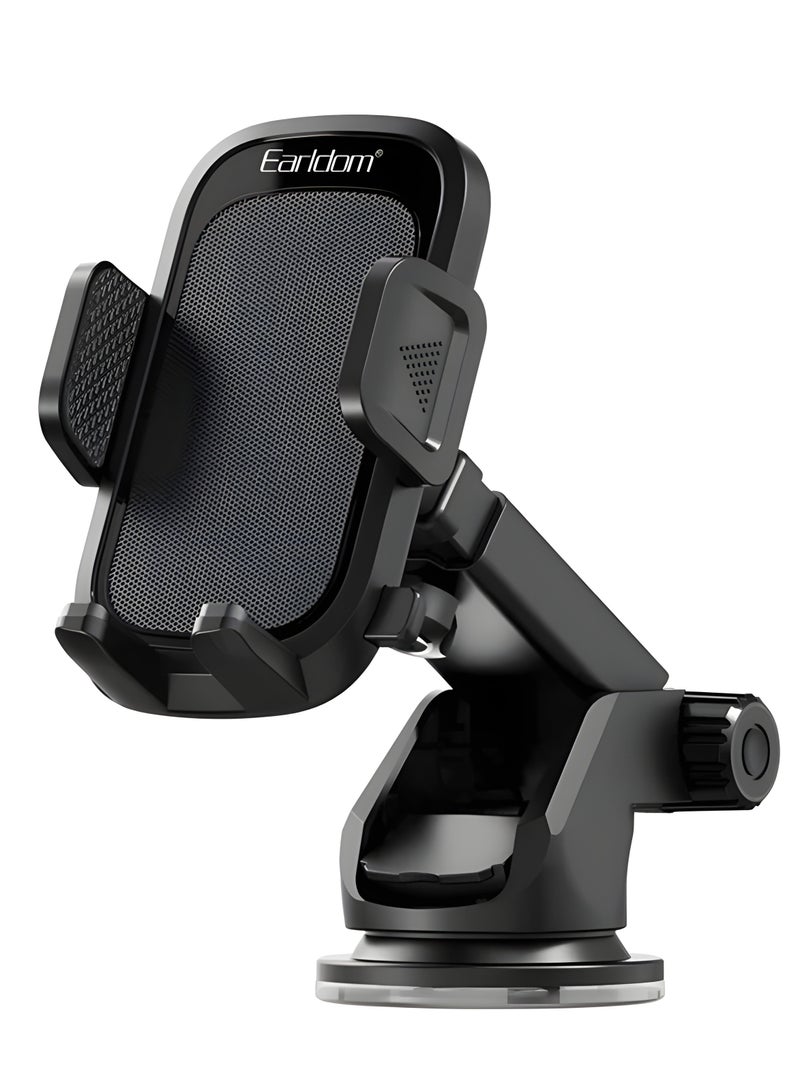 Earldom EH194 Car Phone Holder with Telescoping Arm and 360° Rotation - Suitable for All Cars - Black - Image 1