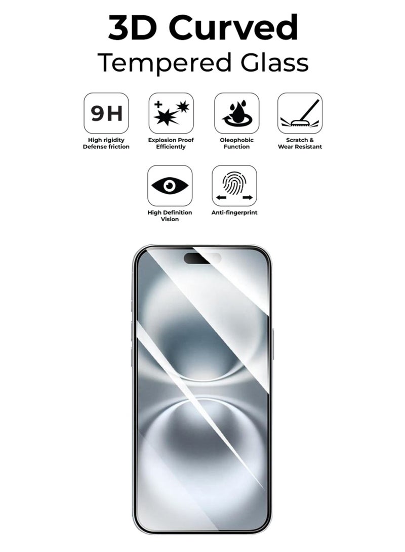 جلاسولوجي iPhone 17 Air Ultra HD Clear 9H Tempered Glass Screen Protector , Heavy-duty Protection, Anti-Fingerprint, Smudge-Free, Case-Friendly - Image 2