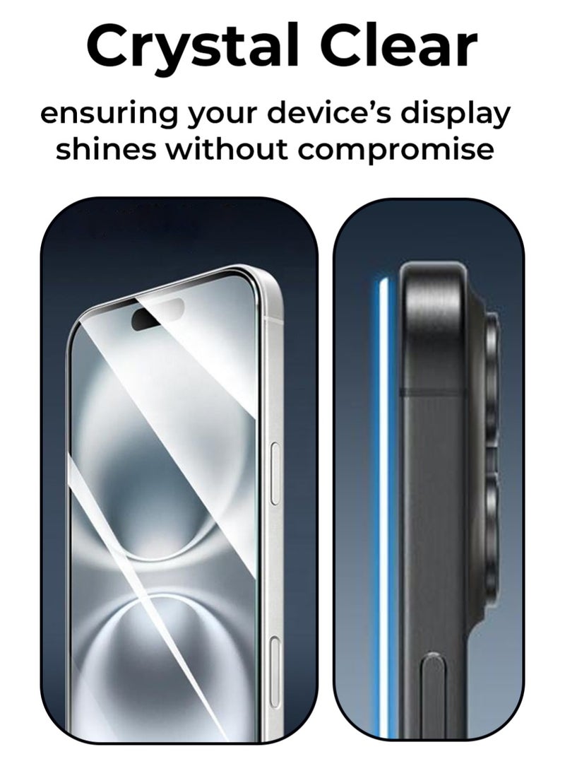 جلاسولوجي iPhone 17 Air Ultra HD Clear 9H Tempered Glass Screen Protector , Heavy-duty Protection, Anti-Fingerprint, Smudge-Free, Case-Friendly - Image 5