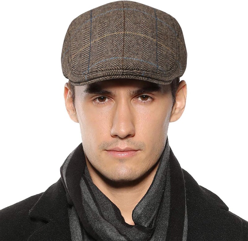 Sumolux Mens Newsboy Cap Winter Beret Hat Cabbie Flat Cap - Image 2
