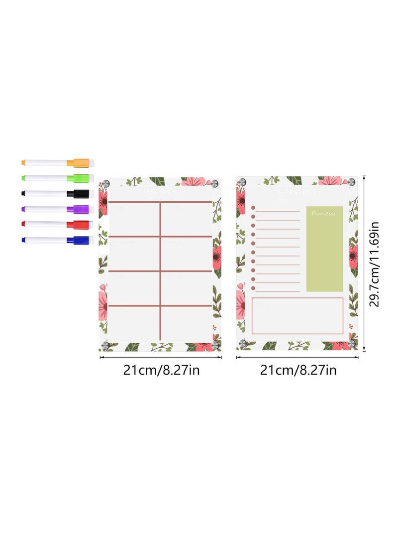 Generic Magnetic Transparent Acrylic Week Plan Memo Message Board Erasable Magnetic Refrigerator Sticker  - Image 3