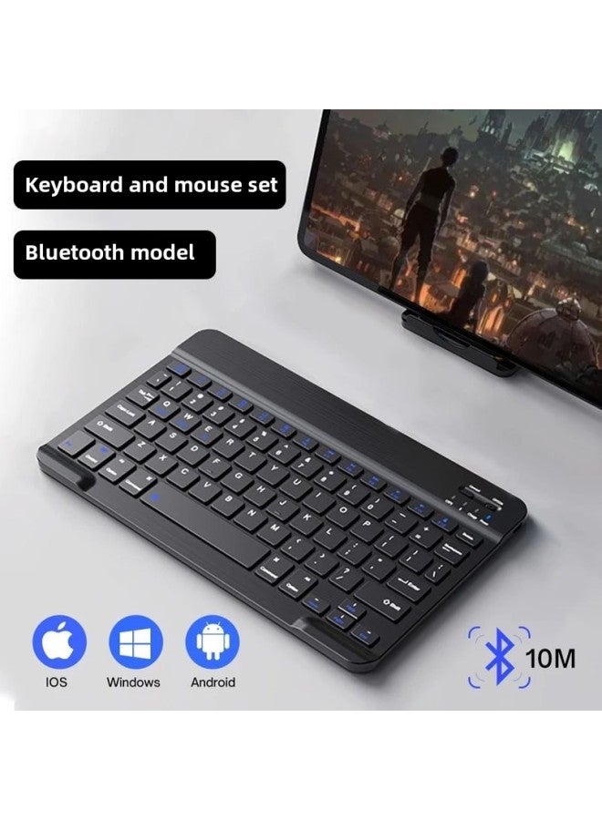 Bluetooth Keyboard For IPad Huawei Tablet Phone Ultra-thin Silent Charging Wireless Keyboard And Mouse Suit-Color:Dual-mode Mouse + 10inch Keyboard [pink]