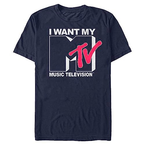 MTV Men's Want Logo T-Shirt, Medium, Navy - Image 3