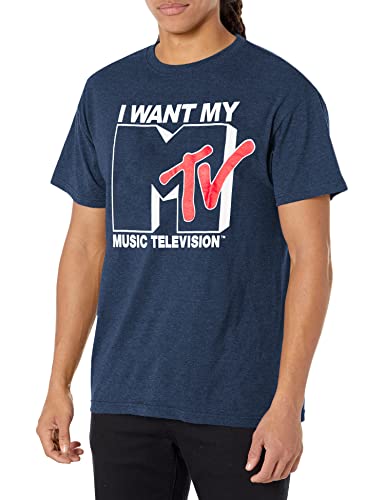 MTV Men's Want Logo T-Shirt, Medium, Navy - Image 2