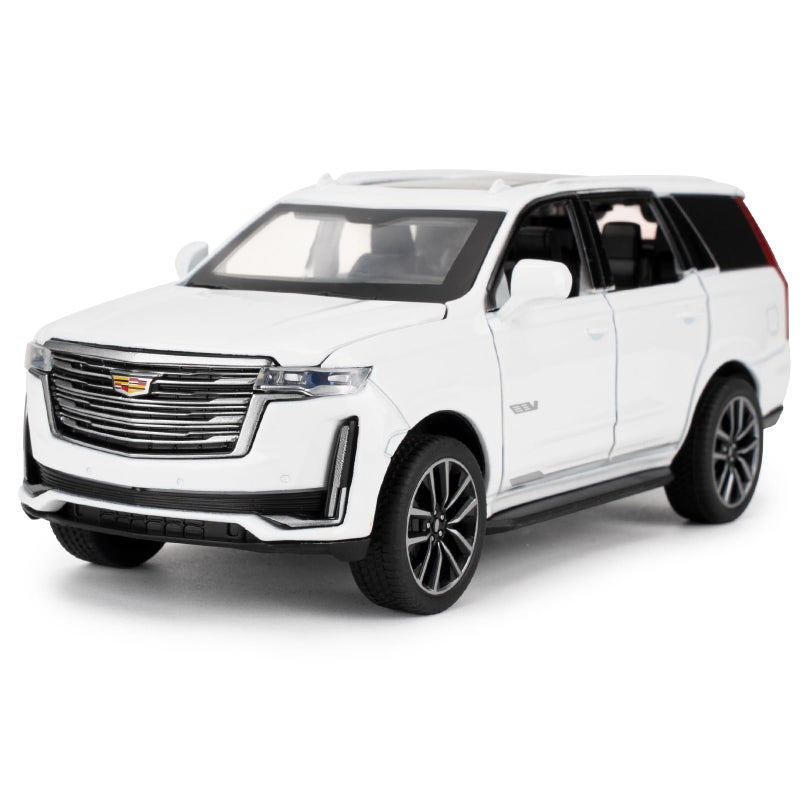 LOVEPOSELY 132 Scale Car Model Compatible for Collectible Escalade SUV Diecast Toy Vehicle Zinc Alloy Pull Back Toy Car with Sound and Light for Adult Boys Girls 3 4 5 6 7 8 White - Image 2