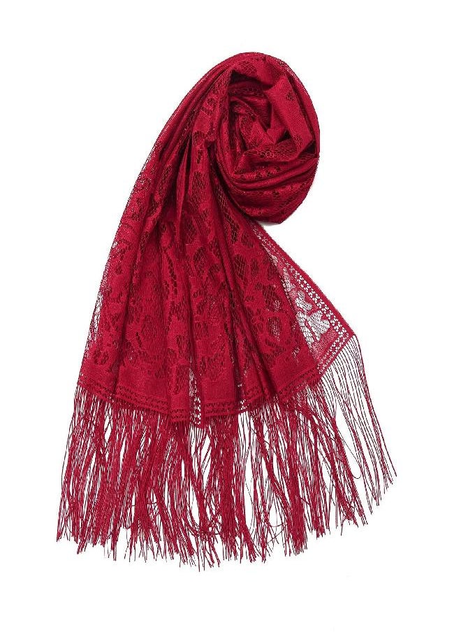 Yeieeo - Yeieeo Lace Shawls and Wraps Cream Shawls and Wraps for Evening Dresses (Marooon) - Image 1