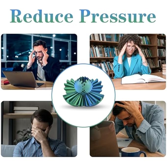 Buufan 3D Printed Gear Sphere Ball Colorful Gear Ball Fidget Gear Sphere Puzzle Cube Stress Relief Toy for Office and Home Decor Unique Idea for Friends and Family (Blue&Green) - Image 4