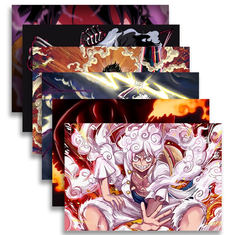 SoulAbiti SoulAbiti presents One piece posters Monkey D Luffy 19X13 inches Pack of 6 posters Luffy All 5 gears One piece anime posters One piece Luffy posters