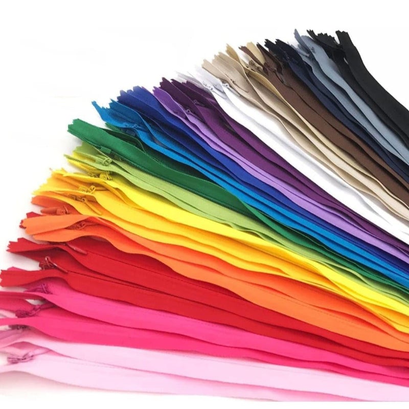 CLEZARO Pack of 8 PCS Colorful 8Inch Nylon Zippers Ideal for Tailoring Crafts Fashion and Clothes Gents Shades Zips Used in Pants Children Suits Etc Multicolor Synthetic OpenEnded Zipper H2 - Image 2