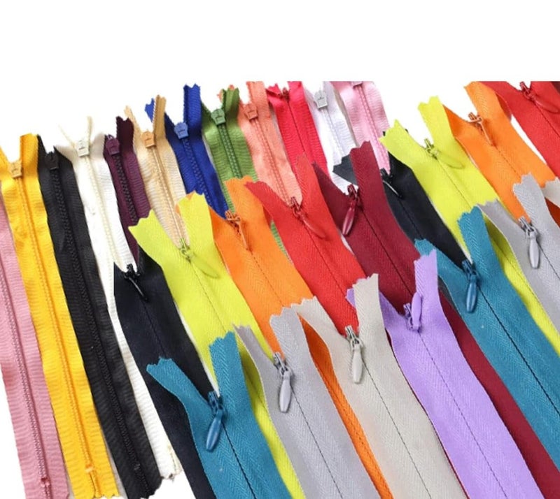 CLEZARO Pack of 8 PCS Colorful 8Inch Nylon Zippers Ideal for Tailoring Crafts Fashion and Clothes Gents Shades Zips Used in Pants Children Suits Etc Multicolor Synthetic OpenEnded Zipper H2 - Image 1
