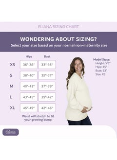 ELIANA Eliana Exposed Seam Maternity Sweater with Stretch - Oversized Maternity Sweater - Maternity Sweatshirts Black  - Image 5
