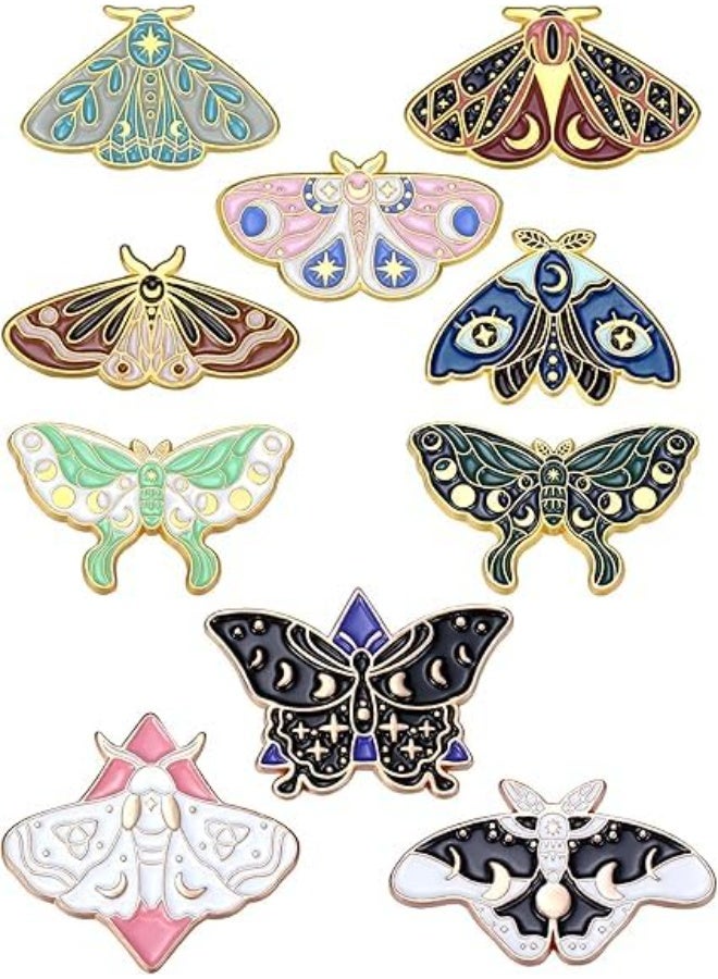 SYOSI 10Pcs Butterfly Enamel Pin Set, Cute and Horror Style Brooches, Steampunk Backpack Lapel Pins for Jackets, Hats, and Accessories, Unique Collectible Jewelry Gift (Assorted Designs) - Image 1