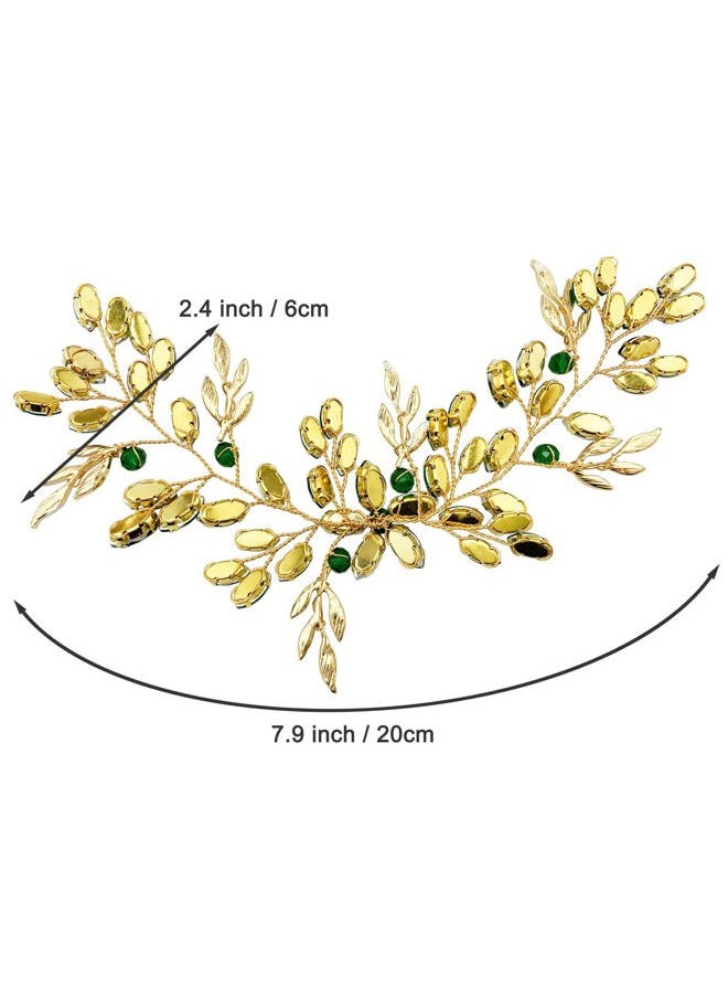 BETITETO - Emerald Bridal Hair Vine Green Crystal Headpieces Hair Piece Accessories for Wedding Women Girls Party - Image 1