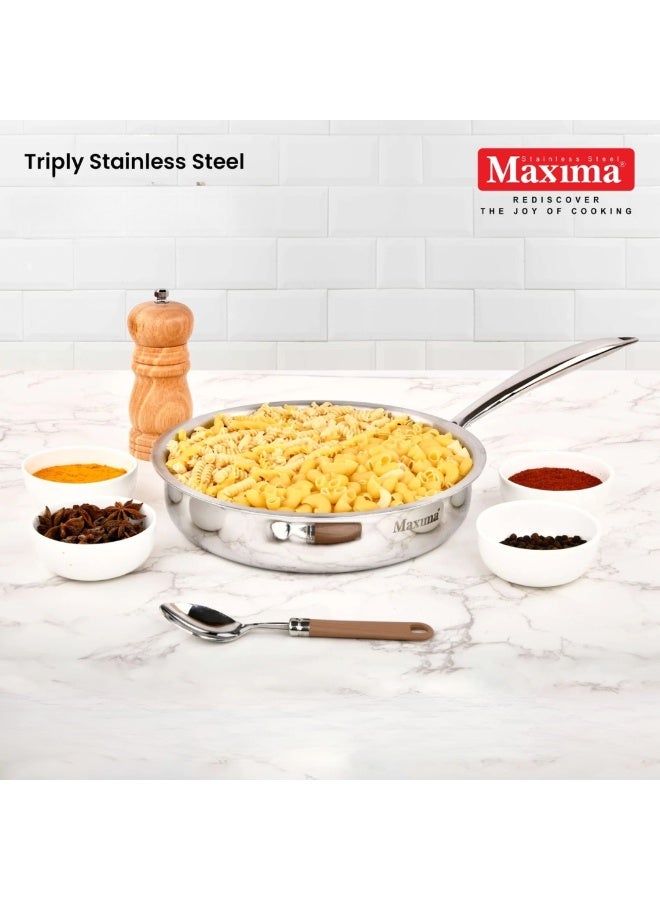 Maxima Stainless Steel Fry Pan With Lid 22 cm - Image 4