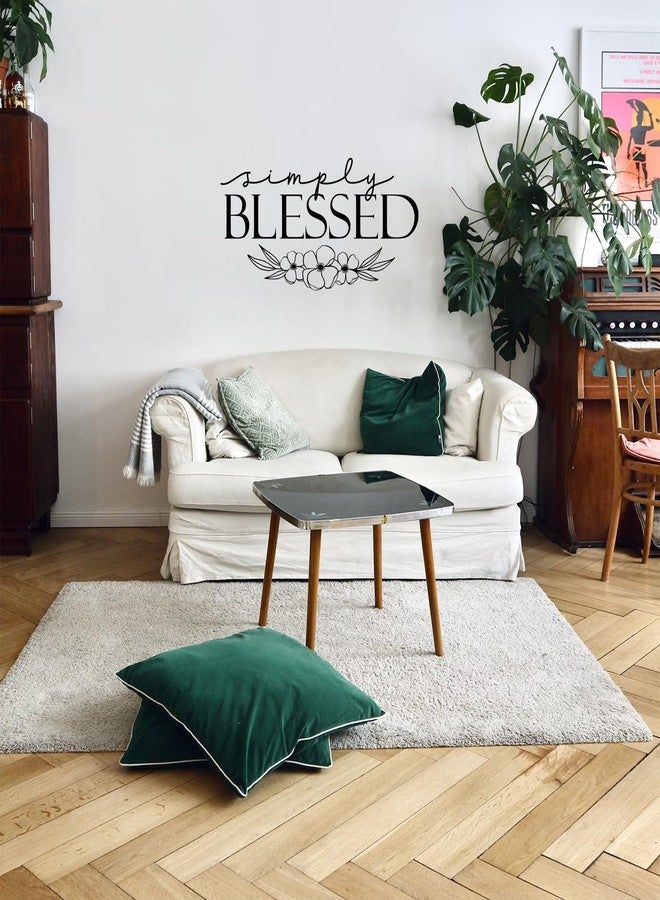 MOVANKRO Simply Blessed - Vinyl Wall Decal, Inspirational Quote Sticker for Your Family, Motivational Home or Office Décor - Image 2