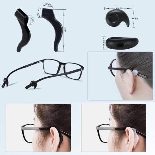 Summer Lemon 16 Pairs Eyeglasses Retainers, Premium Silicone Anti-Slip Eyeglass Holder, Comfort Ear Grip Hooks Protectors for Spectacle Sunglasses Reading Glasses Eyewears - Image 5