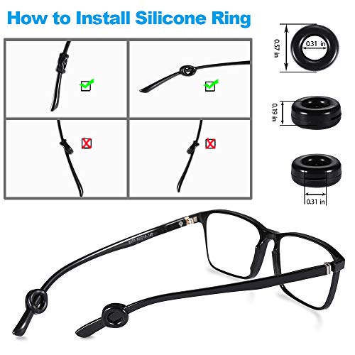Summer Lemon 16 Pairs Eyeglasses Retainers, Premium Silicone Anti-Slip Eyeglass Holder, Comfort Ear Grip Hooks Protectors for Spectacle Sunglasses Reading Glasses Eyewears - Image 3