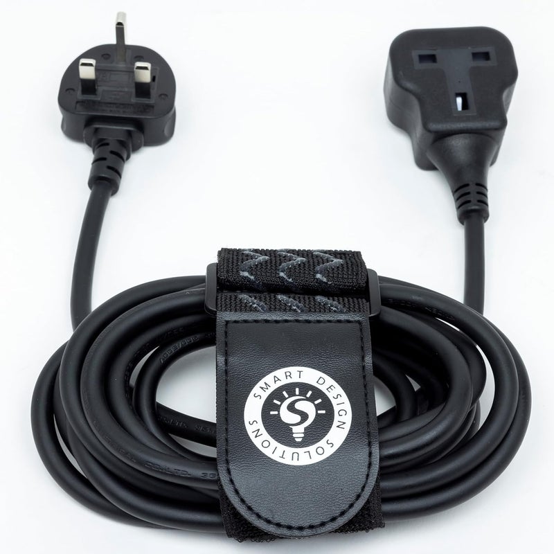 Smart Design Solutions 1 Way Extension Cord 3m, Long &Thick Electric Cable, Industrial Black Power Strip for Lengthen Power to Outdoor Garden/Indoor Utility Room/Workshop, 13A 3250W (3m) - Image 2