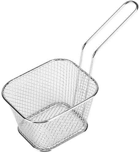 DIKSUL Stainless Steel French Fries Basket Mini Square Fried Mesh Strainer for Potato Chips Chicken Snacks Perfect for Kitchen Restaurant Party BBQ - Image 1