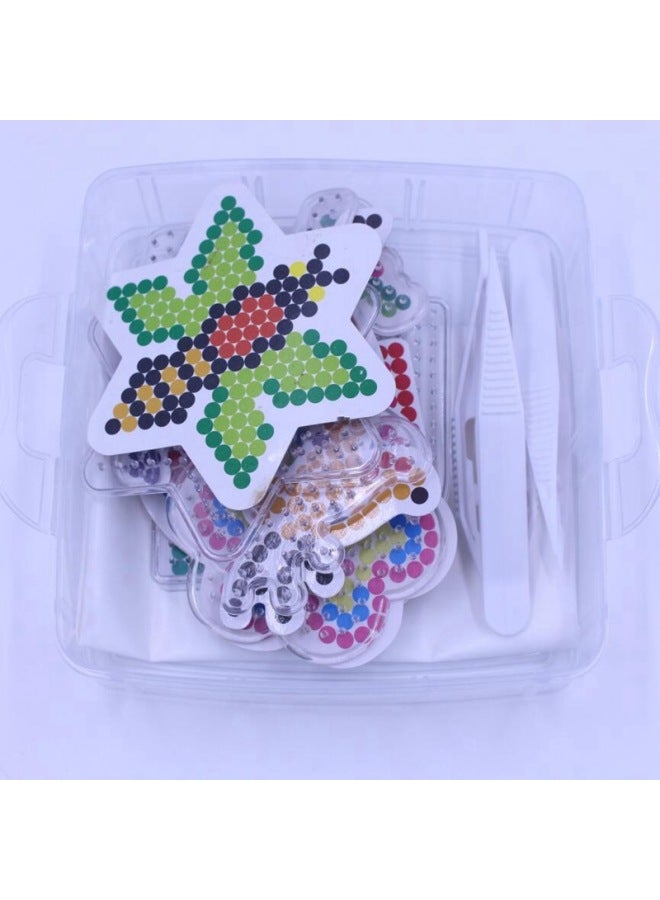 Melting Beads Fuse Beads Bean Ironing Beads Small Three-layer Storage Box Children's Intelligence Toys Handmade Puzzle-Color:Small Three-layer Beans Suit - Image 4