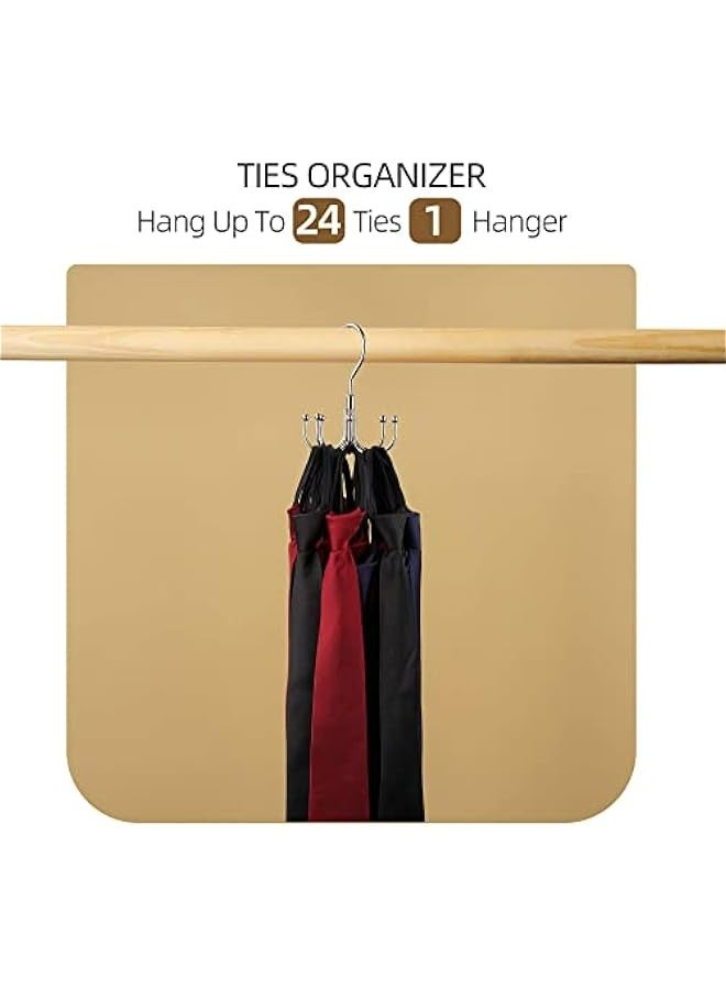 Rotating Belt Hanger Closet Organizer for Belts, Bras, Tank Tops, Ties, Scarves, Purses - Silver Holder with 24 Storage Slots - Image 4