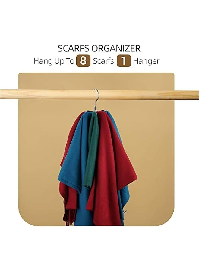 Rotating Belt Hanger Closet Organizer for Belts, Bras, Tank Tops, Ties, Scarves, Purses - Silver Holder with 24 Storage Slots - Image 5