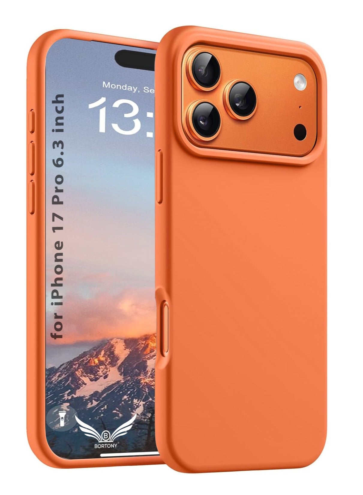 BORTONY iPhone 17 Pro Max Cover Silky Soft Touch iPhone 17 Pro Max Silicone Case Full-Body Protection, Anti-Scratch Shockproof Phone Case for iPhone 17 Pro Max 6.9 inch