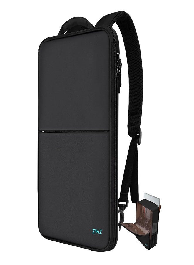 ZINZ Slim & Expandable Laptop Backpack 17 inch Travel Business Backpack Water Resistant Daypack Bookpack for Most 17 inch NoteBooks，Black - Image 1
