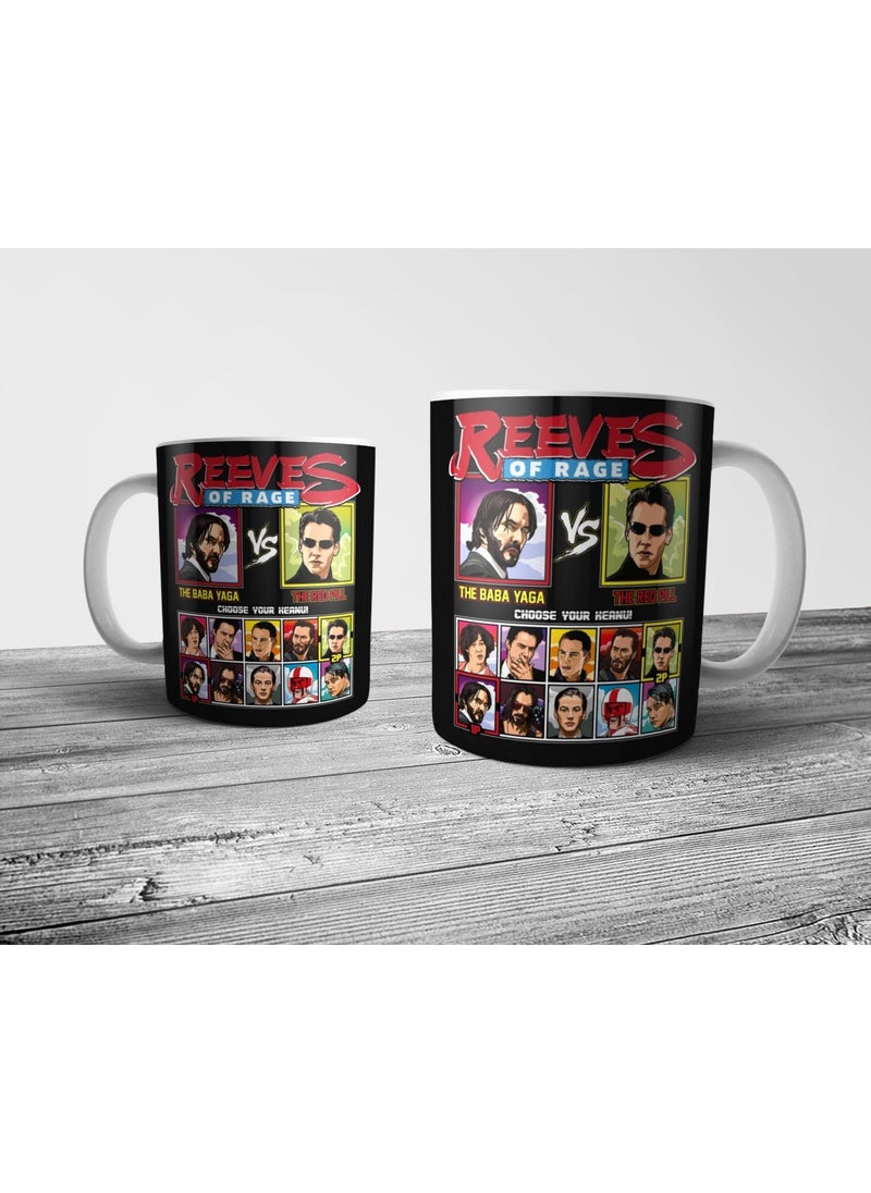 Pixxa - Keanu Reeves Arcade - Matrix Neo Vs John Wick Mug Glass Model 1 - Image 1