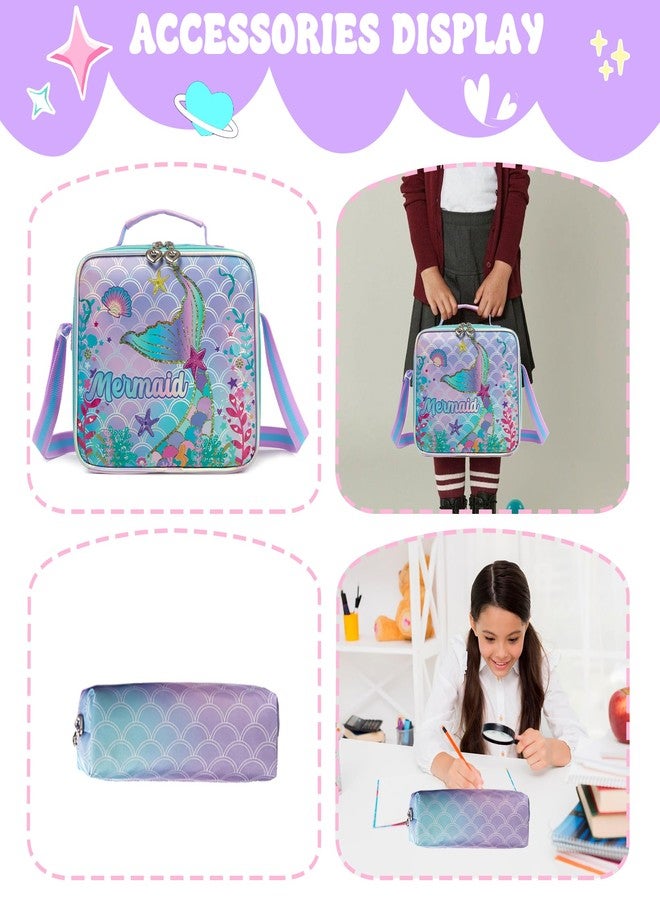 Meetbelify Multi Pocket Rolling Backpack for Girls Backpack with Wheels for Elementary Student, Purple 01 - Image 5