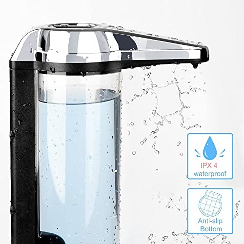 Secura 17oz Automatic Liquid Soap Dispenser, Touchless Battery Operated Hand Soap Dispenser with Adjustable Soap Dispensing Volume Control Dial, Personal Care Dispenser for Household Use (Chrome) - Image 5