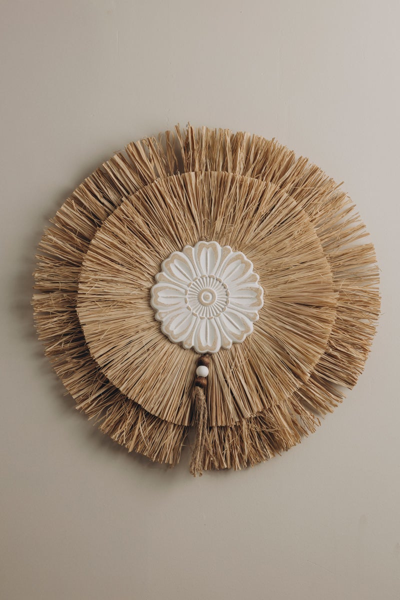 Words Co. Straw Flower Medallion Wall Hanging - Image 1