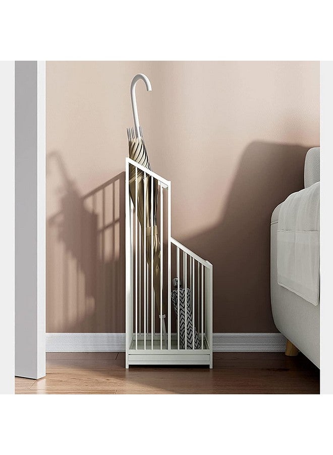 THE BESTSELLERS THE BESTSELLERS Indian Decor 567767 Umbrella Stand/Umbrella Rack White Metal Umbrella Stand,Umbrella Storage Bucket For Household Commercial Hotel Bank,With Detachable Drip Tray,Easy To Clean-White - Image 2