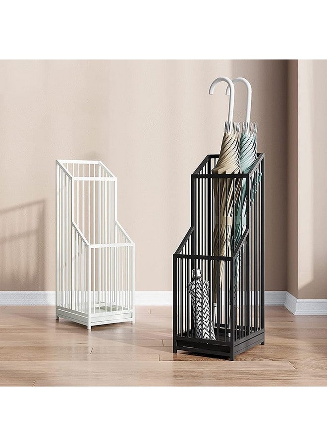 THE BESTSELLERS THE BESTSELLERS Indian Decor 567767 Umbrella Stand/Umbrella Rack White Metal Umbrella Stand,Umbrella Storage Bucket For Household Commercial Hotel Bank,With Detachable Drip Tray,Easy To Clean-White - Image 3