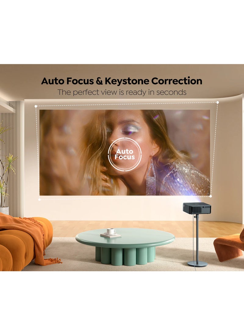 Yaber - Smart Projector – Dual 10W JBL Speakers, Built-in Android OS, Auto Focus, Keystone Correction, Alexa, NFC & Bluetooth, 800 Lumens Brightness - Image 1