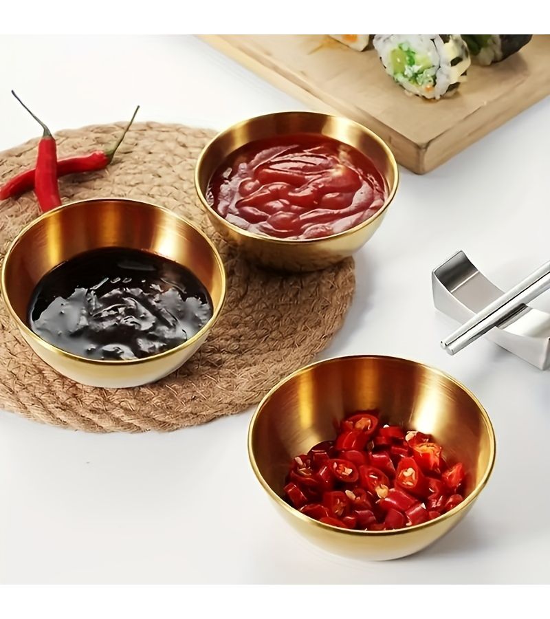 طبق صوص الصويا القابل للغمس من الفولاذ المقاوم للصدأ الإبداعي، طبق زبدة صغير، قطعة واحدة. - Image 1
