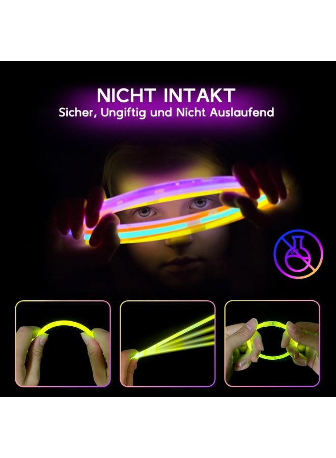 Lukadah 94 Pcs Glow Sticks Party Pack Neon Light Sticks for Kids & Adults, Glowing Costume Sticks, Glow in the Dark Bracelets, Necklaces, Glasses & DIY Costume Kit, Halloween Party Supplies, Festival Rave Accessories, Bulk Glow Sticks Set - Image 4