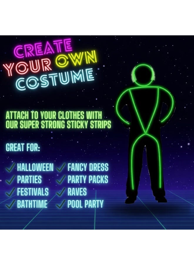 Lukadah 94 Pcs Glow Sticks Party Pack Neon Light Sticks for Kids & Adults, Glowing Costume Sticks, Glow in the Dark Bracelets, Necklaces, Glasses & DIY Costume Kit, Halloween Party Supplies, Festival Rave Accessories, Bulk Glow Sticks Set - Image 5